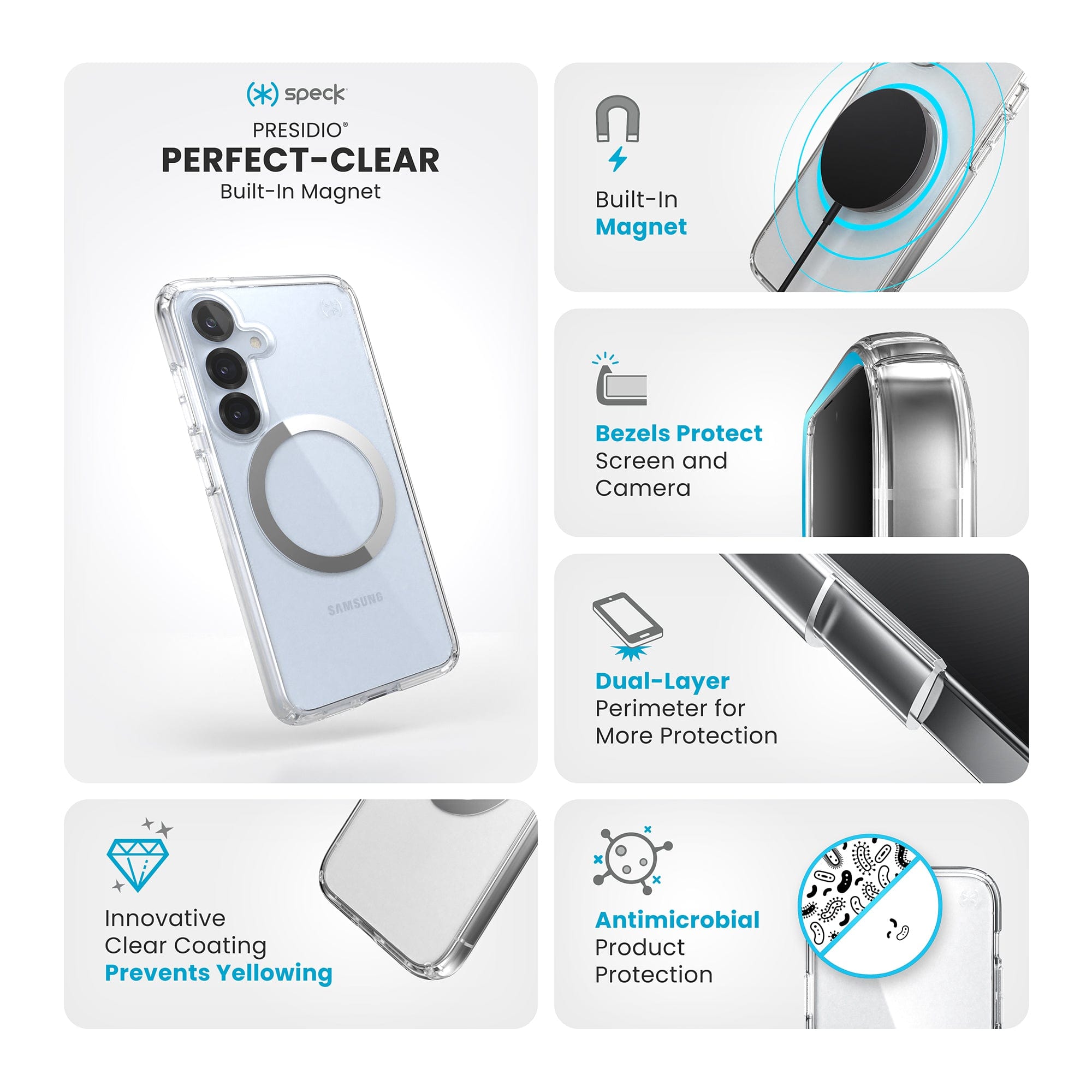 Presidio Perfect-Clear Magnet Samsung Galaxy S25 Cases