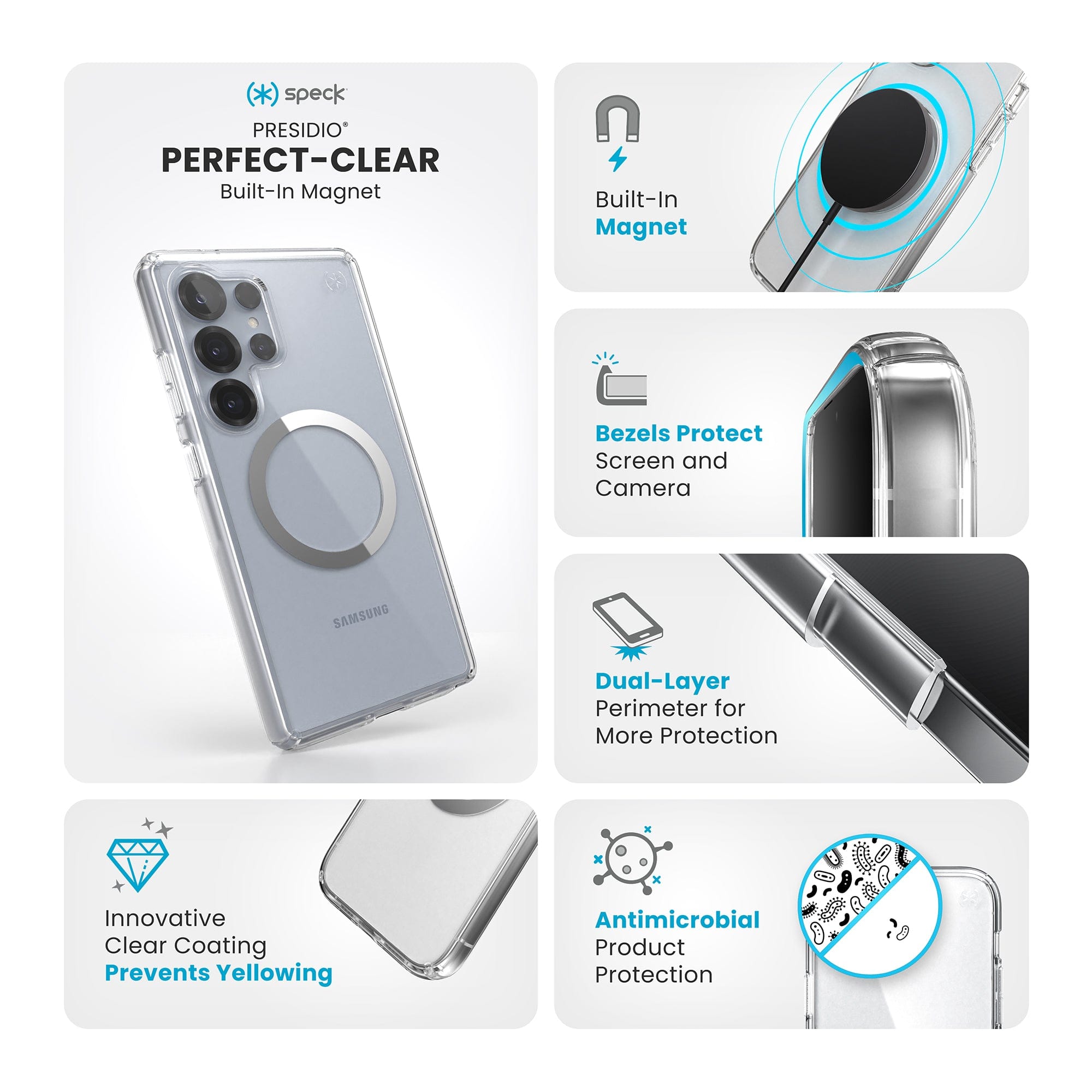 Presidio Perfect-Clear Magnet Samsung Galaxy S25 Ultra Cases