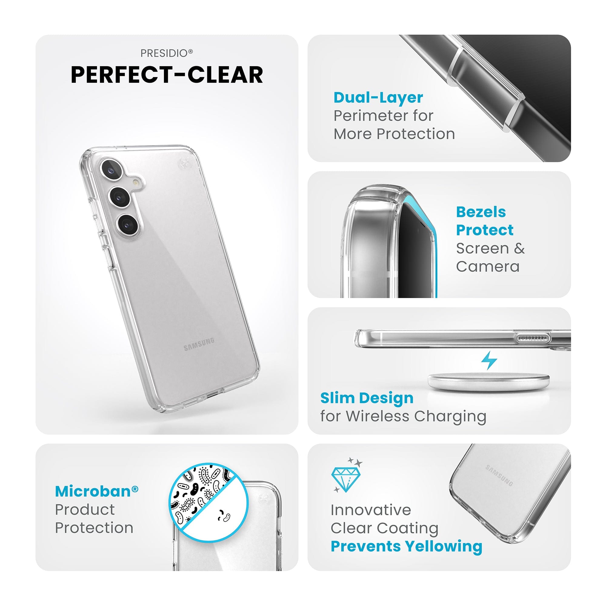 Presidio Perfect-Clear Samsung Galaxy S24+ Cases
